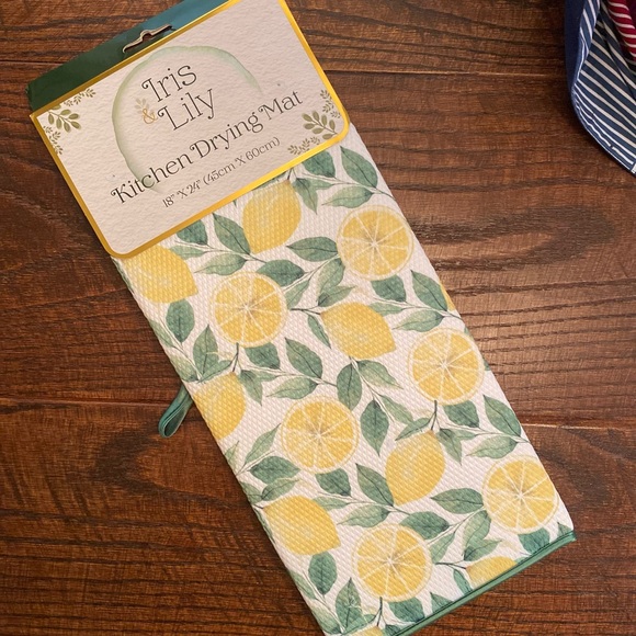 Farmhouse Lemons & Leaves Dish Drying Mat, Lemons, Lemon Slices Dish Drying Mat - Picture 2 of 11